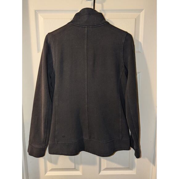 Lululemon Athletica Womens 4 Black Ribbed Jacket Asymmetrical Zip Cowl Collar - Picture 11 of 13